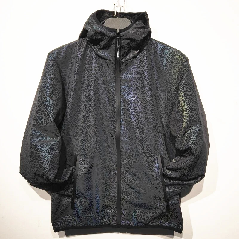 Светоотражающая Мужская куртка с капюшоном 2021 камуфляжная ветровка блестящее