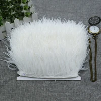 1meter real ostrich feather trim fringe white ostrich feathers clothes ribbon trims feather costume pluma diy craft decoration