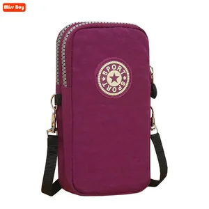 Imported Canvas Mini Mobile Phone Bag Pouch For Samsung/iPhone/Huawei/Xiaomi/OPPO Wallet Case Outdoor Arm Sho