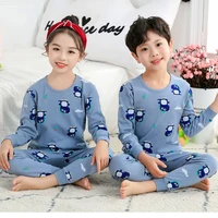 children pajamas 2pc long sleeve cartoon kids sleepwear baby girl clothes sleep suit autumn cotton toddler pyjamas boy nightwear