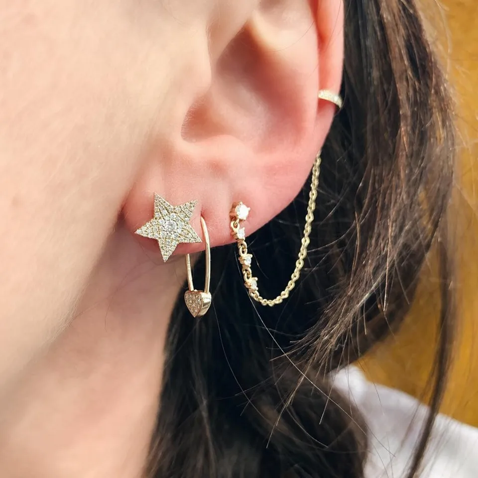 Micro pave Белый с фианитами в форме сердца безопасные булавки виде капель