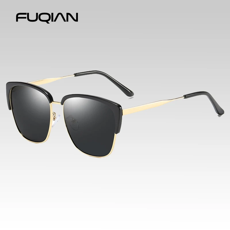 Женские квадратные поляризованные солнцезащитные очки FUQIAN брендовые