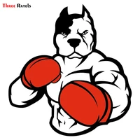 three ratels trl175 15x15cm pitbull dog polite people soldier boxer car sticker funny stickers and decals