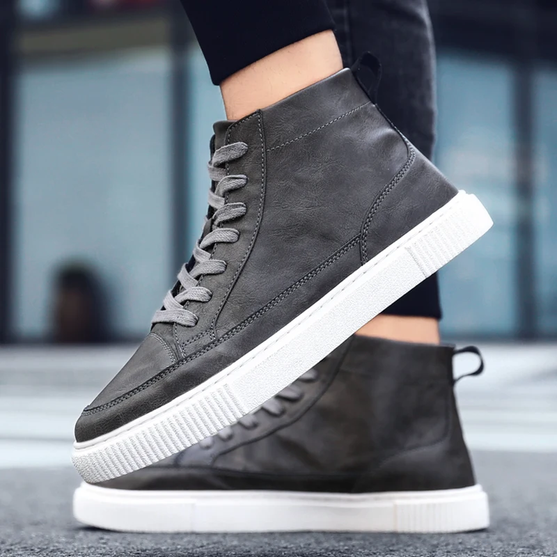 

Autumn Winter Genuine Leather Snow Boots Men Shoes With Vintage Classic Male Casual Boot Microfiber leather handmade shoes *