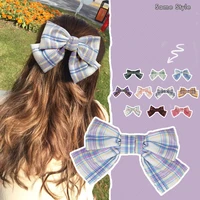 oversized bow knot hairgrips plaid hair bow ties hair clips girl hair accessories for women bowknot hairpins ponytail holder
