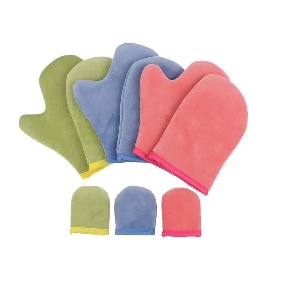 

3Pcs Body Self Tan Applicator Tanning Gloves Cream Lotion Mousse Body Glove Reusable Soft Fuel-efficient No Lint Flocking Plush