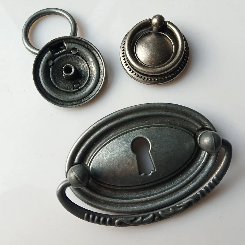 Винтажная ручка для мебели в деревенском ретро стиле античное серебряное кольцо