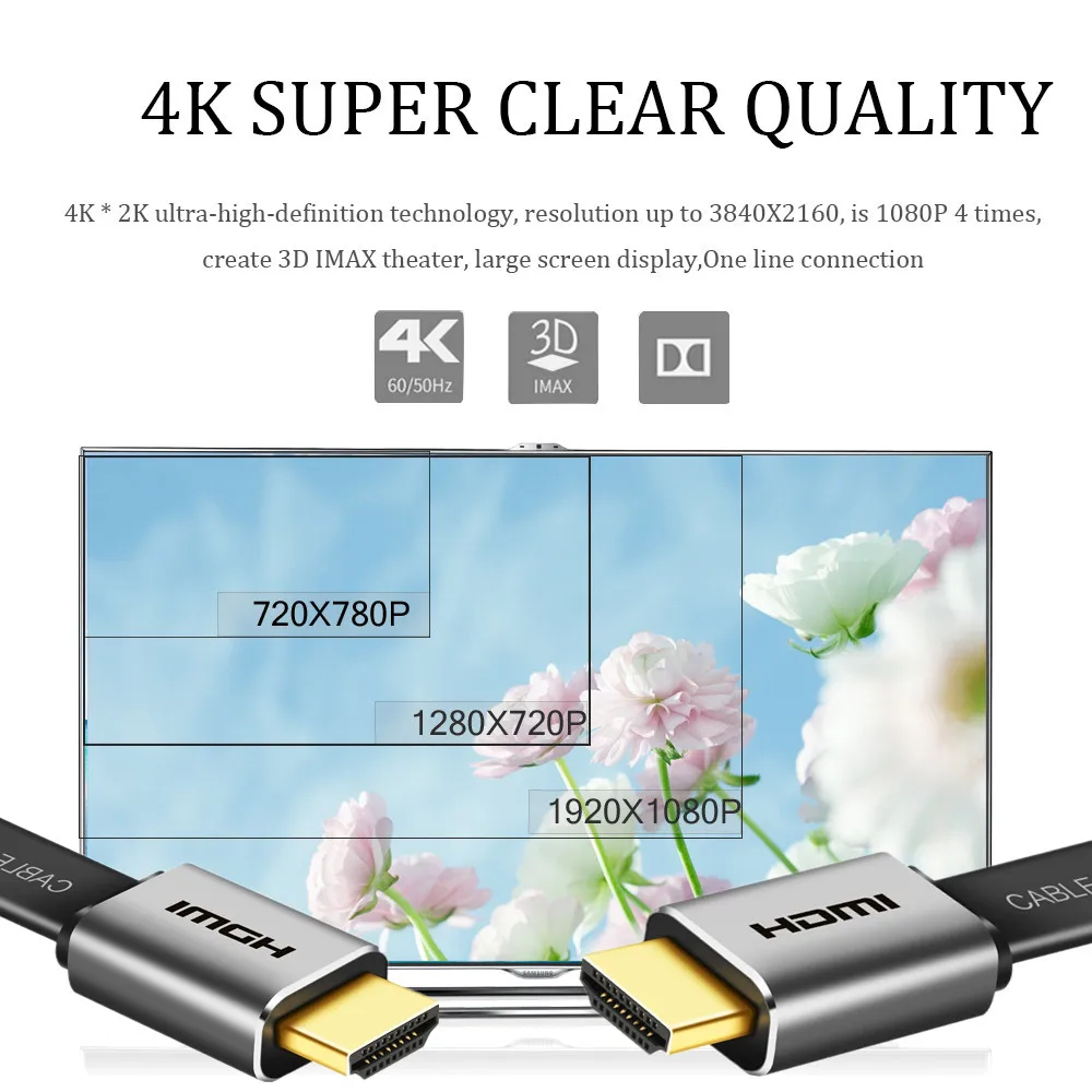 HDMI кабель HDMI к HDMI 2,0 кабель для PS3 PS4 проектор HD ЖК-переключатель сплиттер плоский уровень температуры 4K 60 Гц Высокое разрешение Iine