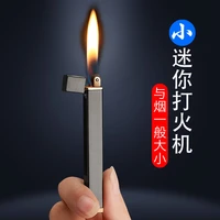 metal free torch lighter portable long strip inflatable windproof lighter butane cigarette compact lighter