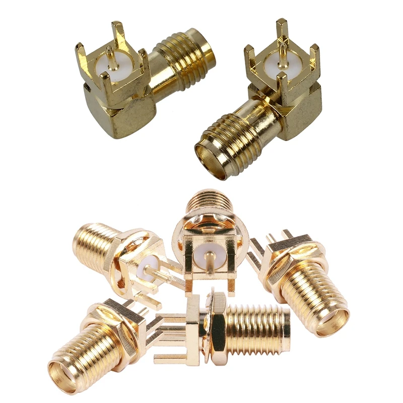 

2 Pcs SMA Female Jack Panel Mount PCB Solder Connectors & 5 Pcs SMA Male Plug Center Solder PCB Mount RF Connectors Gold