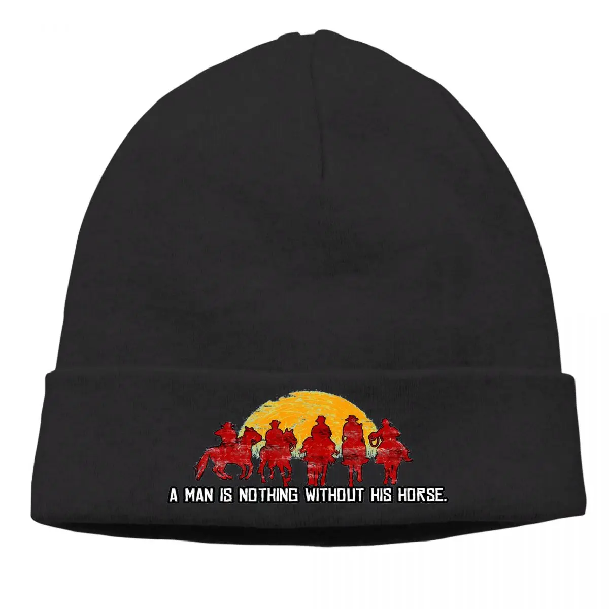 

Red Dead Hosea Matthews Adventure Game Winter Warm Beanie Hats Red Horse Sunset Knitting Bonnet Hipster Skullies Caps Earmuffs