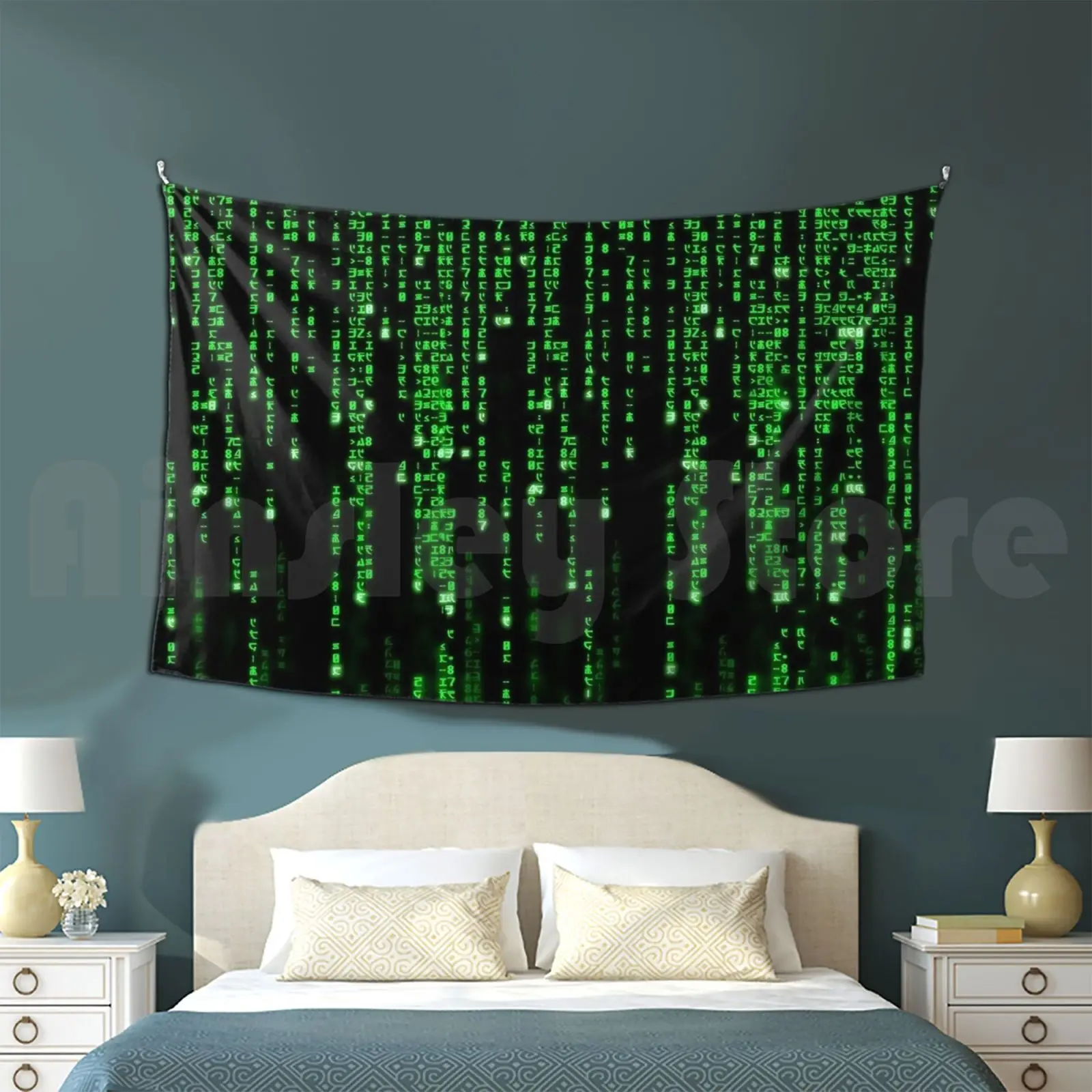 

Binary Code-The Matrix Program Tapestry Living Room Bedroom 2633 Matrix Binary Code Programmer Hacker Linux Win