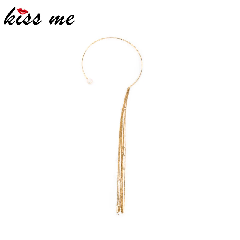 Kissme изысканный акриловый жемчуг Гипербола длинные цепочки кисточка Torques для