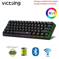 victsing mechanical gaming keyboard rgb backlit rechargeable wireless keyboard water resistant computer keyboards for tablet des