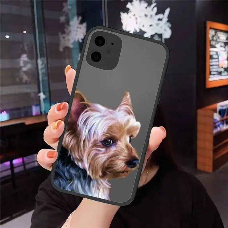 

Yorkshire terrier dog Newest Fashion Phone Cases Matte Transparent for iPhone 7 8 11 12 s mini pro X XS XR MAX Plus cover funda