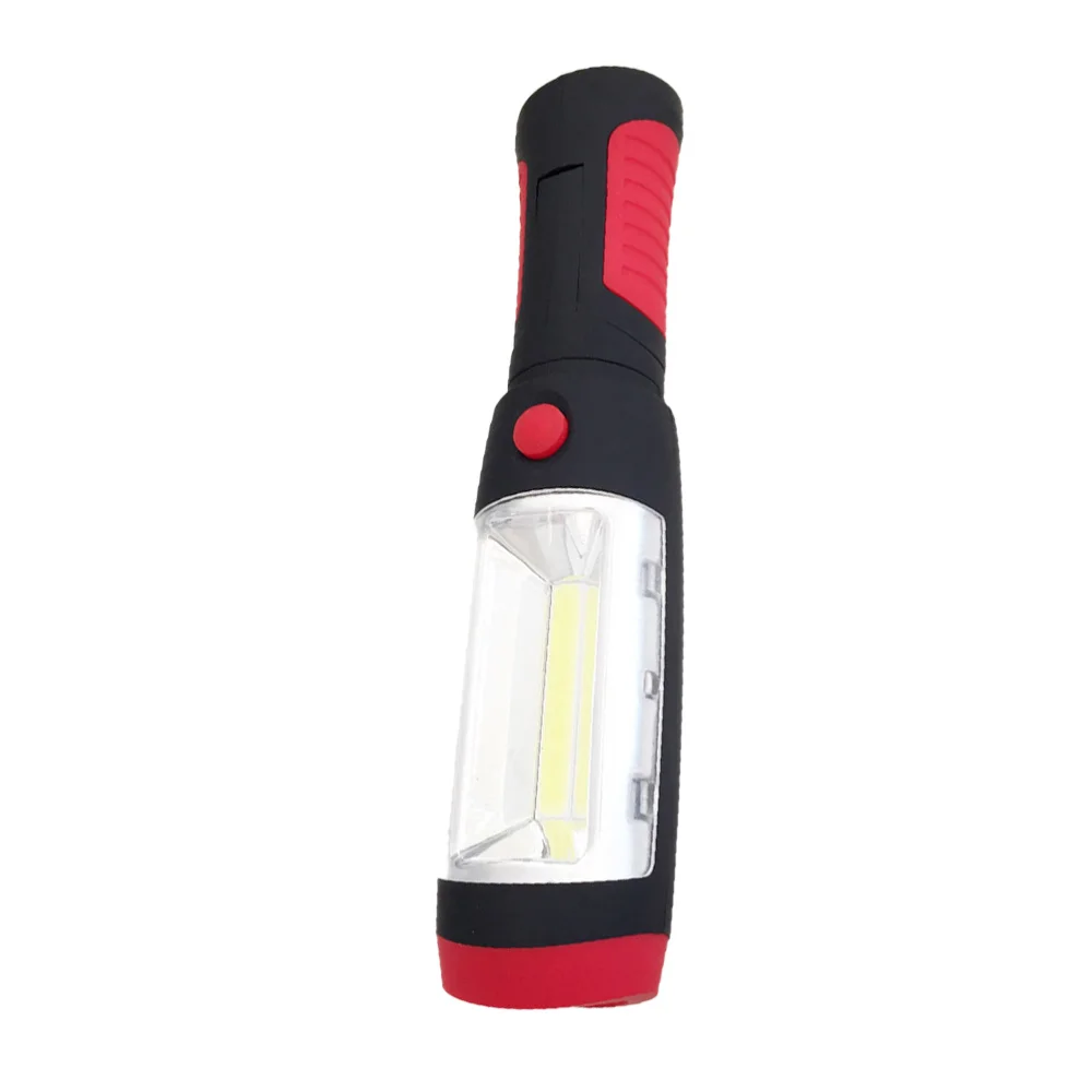 

USB Rechargeable LED Flashlight Torch Work Light Lamp COB 360 Degree Stand Hanging Torch Lamp for Outdoor Camping (Red)