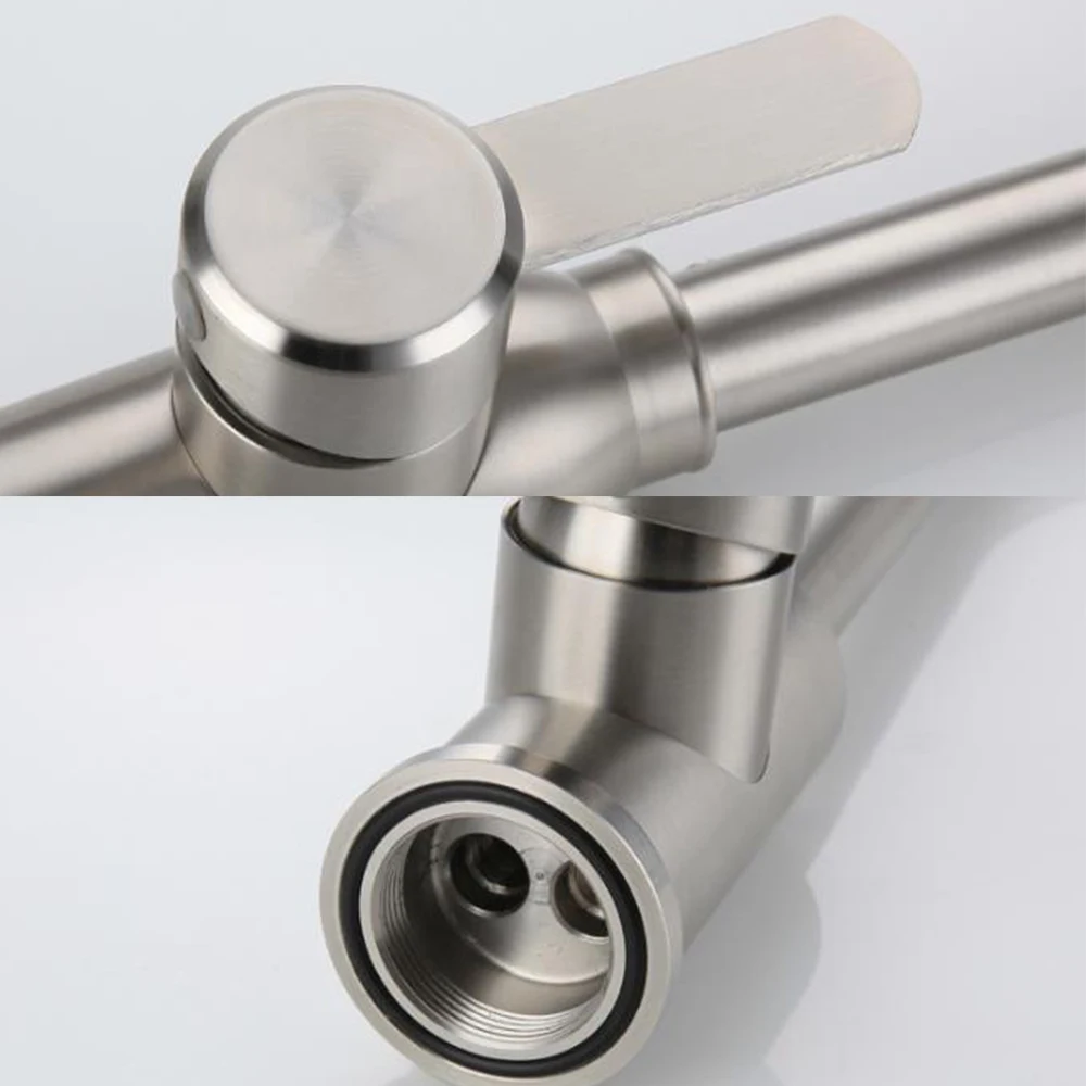 

Stainless Steel Bathroom Faucet Rotate Single Handle Basin Faucets Mixer Taps Hot and Cold Water Basin