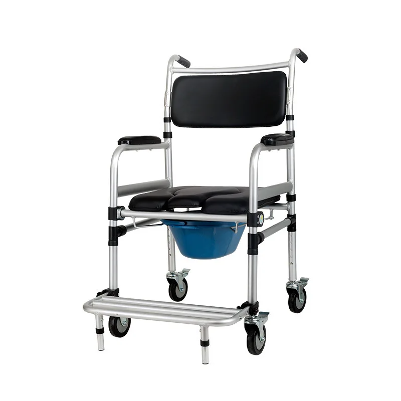 Aluminum alloy toilet chair, for the elderly, movable toilet chair for pregnant women