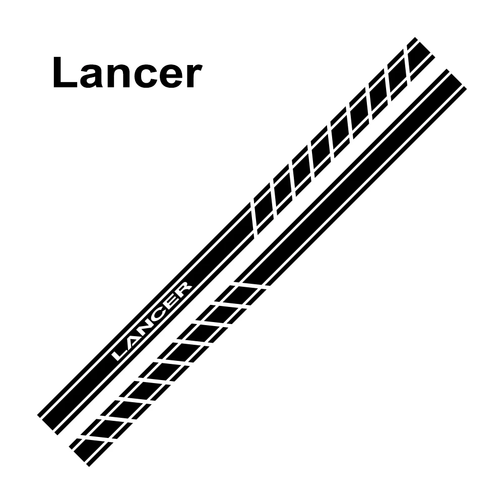 

Для Mitsubishi Lancer 9 EX 3 10 L200 Outlander 3 Ralliart ASX 2 шт. Автомобильная дверь боковая юбка полосатые наклейки аксессуары для соревнований