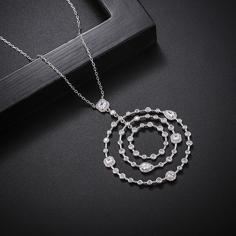 SINZRY новые кубические циркониевые многокруглые Преувеличенные Подвески Ожерелья
