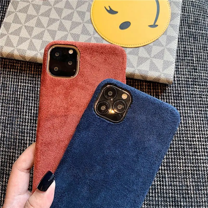 Fashion Warm Corduroy Phone Case For iPhone 11 Pro Max XR X XS Soft Cover Capa 7 8 6 6S Plus Plush Cases |