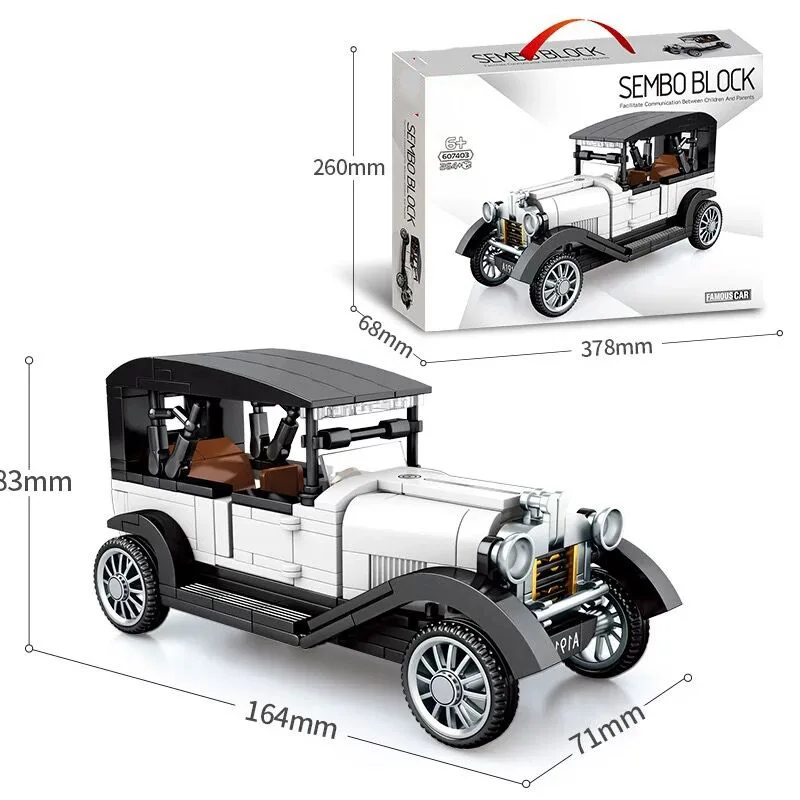 

Assembled Building Blocks Toy Car Model Boy Retro Classic Car Series