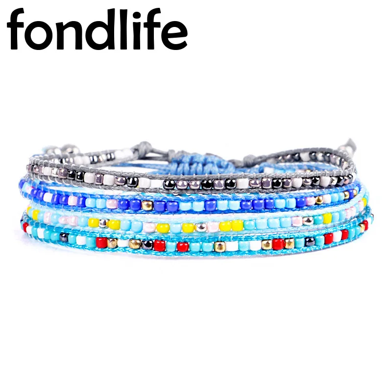 

Miyuki Glass Seed Beads Cord Adjustable Waxed String Handmade Bracelet Women Kids Unisex 2021 New Fashion Simple Beaded Jewelry