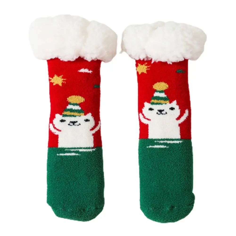 

1 Pair Fashion Toddler Socks Lightweight Thick Baby Floor Socks Sweat-absorbing Elastic Toddler Socks