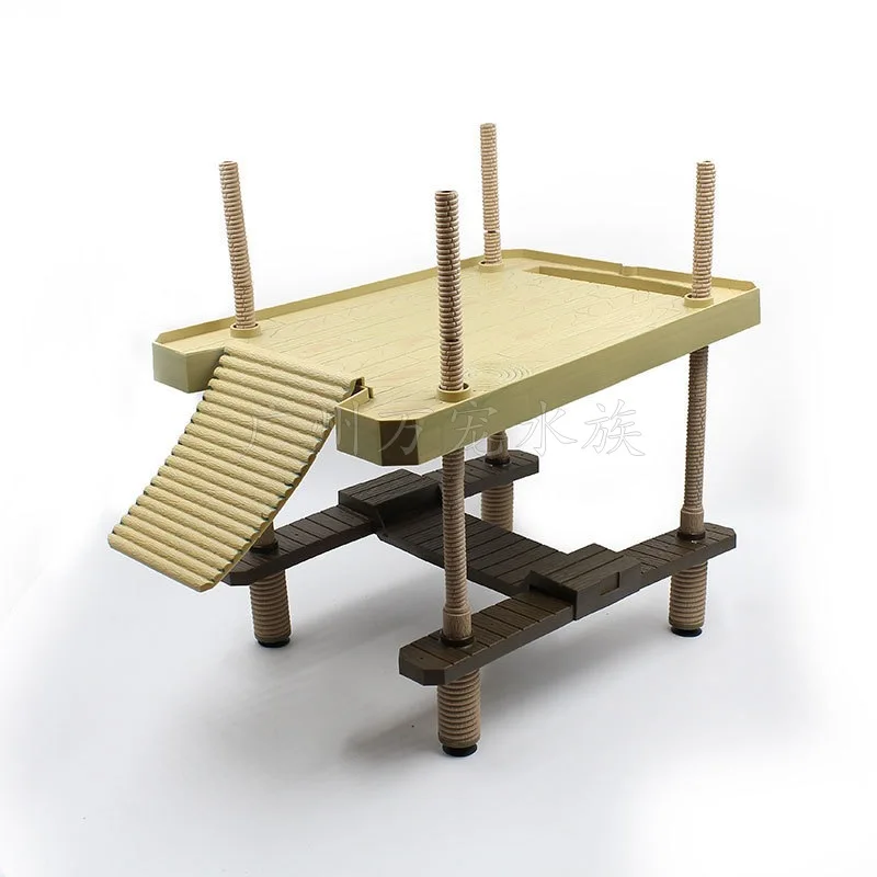 

Reptile Large Turtle Square Pier Platform With Ramp Ladder Basking Floating Plastic Durable High Quality