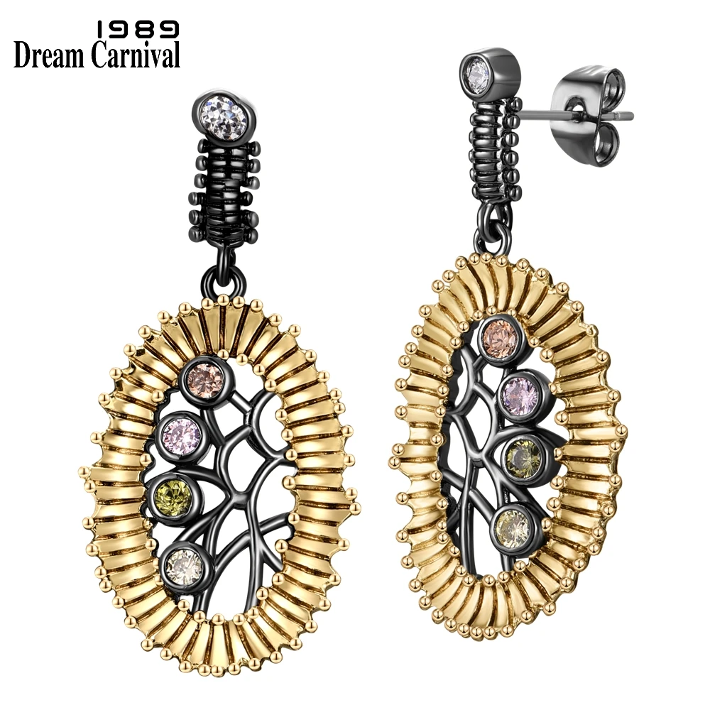 

DreamCarnival New Women Baroque Earrings See Through Champagne Lilac Olivine Lime Zirconia Fashion Jewelry Birthday Gift WE4143