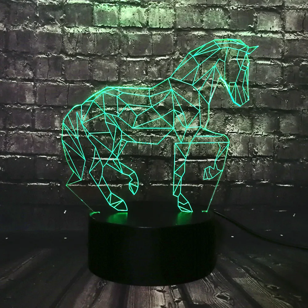 Детская 3d-лампа Pentium horse светодиодная лампа с USB для украшения дома меняющая