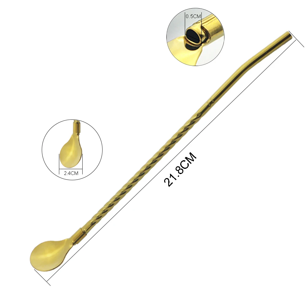 2 шт./компл. черный многоразовые Длинная Солома ложка многоцветный 304 соломка из