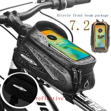 Bicycle Bag Front Frame MTB Bike Bag Waterproof Touch Screen Top Tube 5-7.2 Inch Phone Bag Case Cycling Accessories