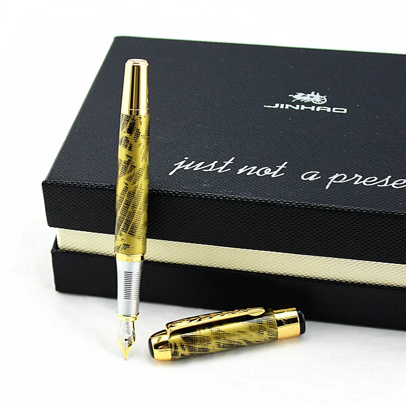 Jinhao 250 Гладкий зажим для шампанского и серебра 0,5 мм/1,0 мм ручка для каллиграфии высококачественная металлическая авторучка ручки для рождественского подарка