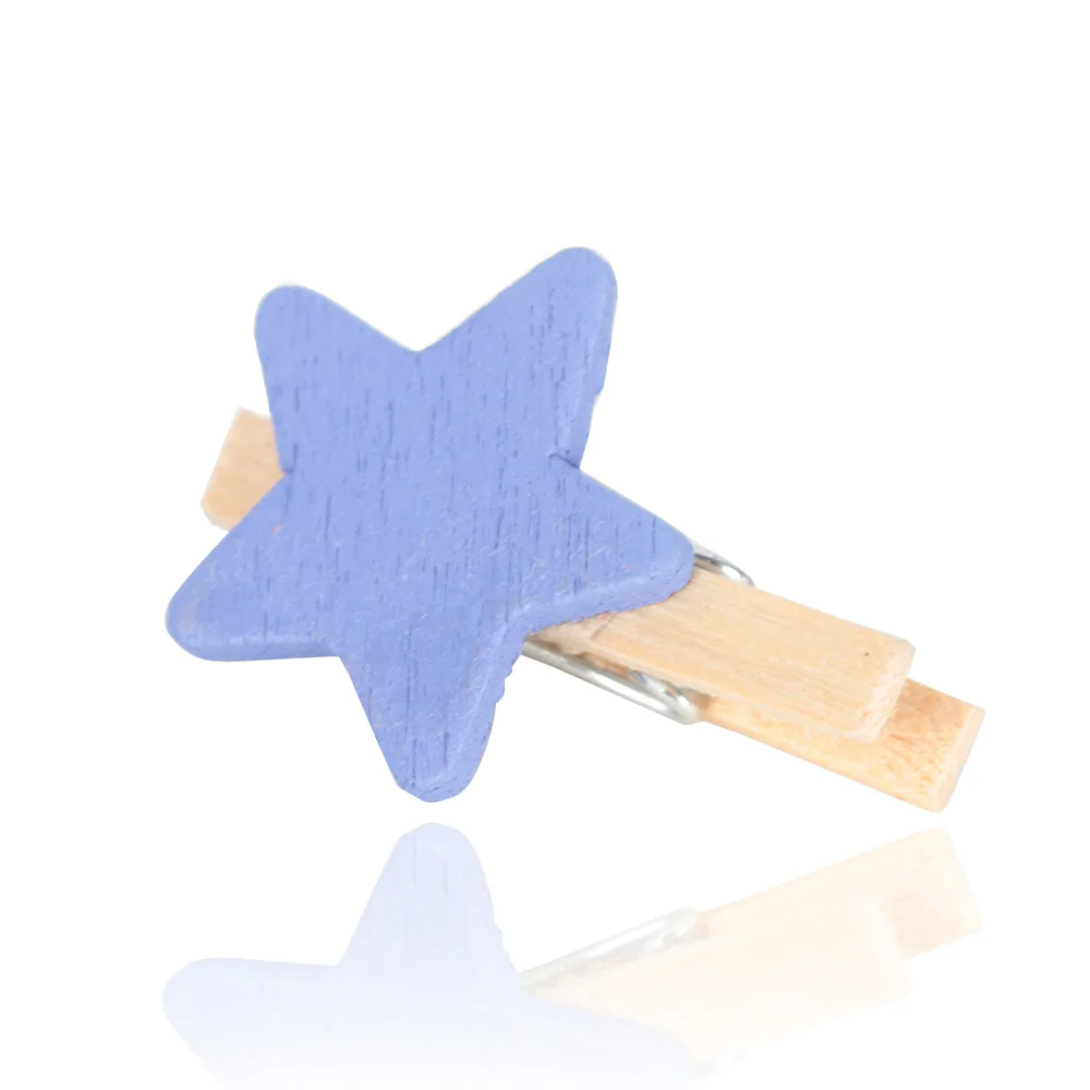 50 шт. Разноцветные деревянные зажимы для украшения в виде звезды Kawaii DIY офисные