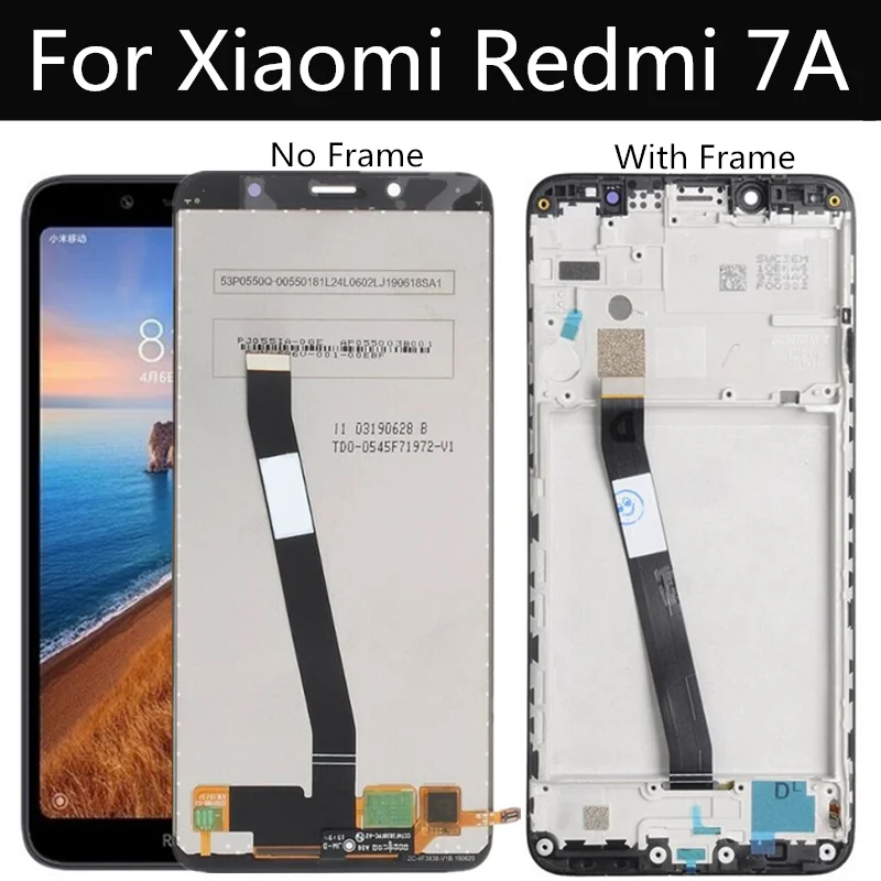 

ЖК-дисплей для Xiaomi redmi 7A, сенсорный экран с рамкой, дигитайзер в сборе, замена для redmi 7A, ЖК-дисплей M1903C3EE T C