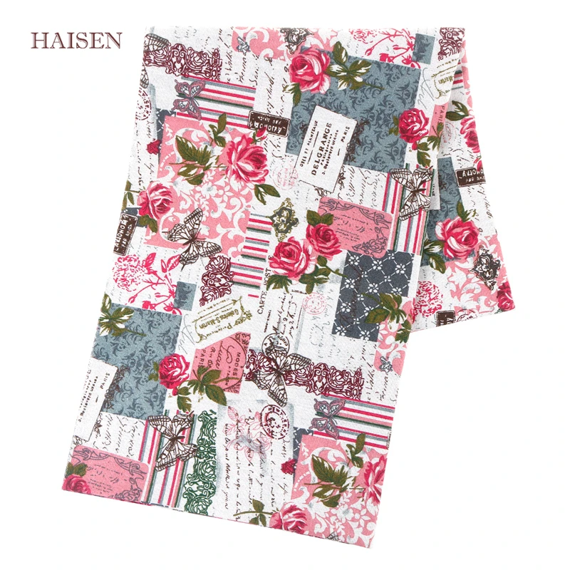 Тканевая ткань из хлопка и льна с принтом для квилтинга шитья сделай сам диванная