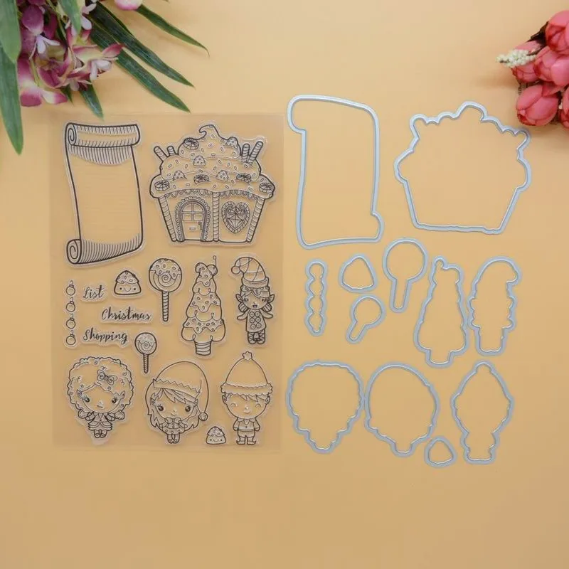 

Милый конфетный домик печатей и штампов Скрапбукинг DIY Фото трафареты для альбомов для декора стен карты ручной Бумага 2021