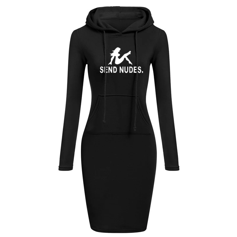 

Autumn and Winter Women Dresses Fashion Long Sleeve Hoodie Dress Elegant Casual Hooded Dresses for Women Pullover Dress