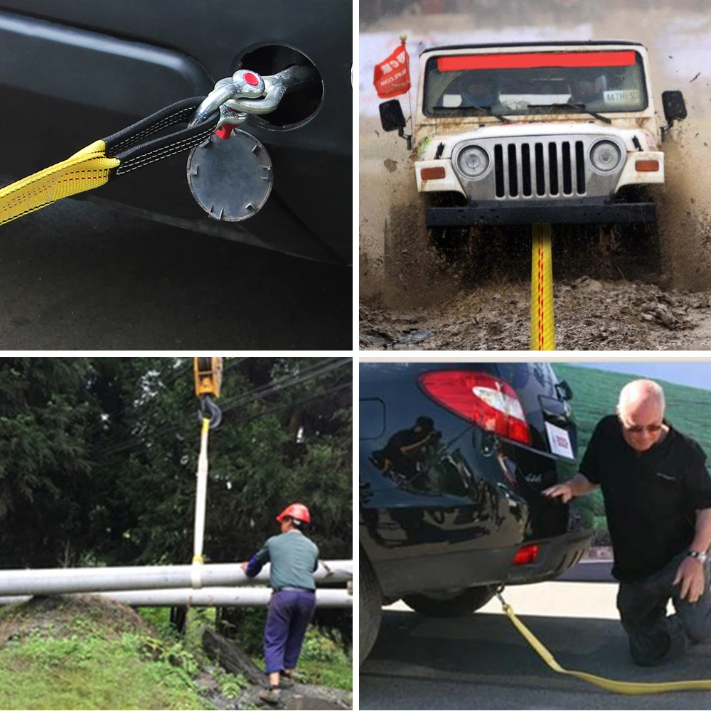 2&quot x 6ft Nylon Web Lifting Sling Tow Strap Eye &amp with Heavy Duty Flat Loops Polyester webbing | Автомобили и мотоциклы