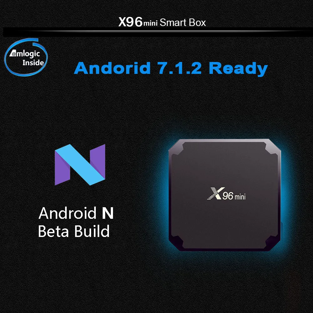 X96 Мини Android TV BOX 7 1. Smart Box 2 Гб 16 Гб. Amlogic S905W 4 ядра ГГц Wi Fi. Декодер каналов кабельного