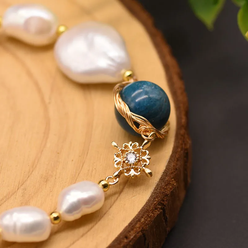 GLSEEVO натуральный пресной воды барокко жемчужная глазурь регулируемый браслет для женщин подарок ювелирные изделия Pulseira Feminina GB0066