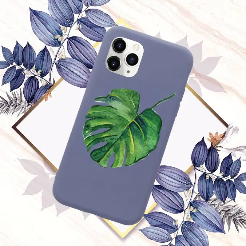 

Butterfly Glitter Leaves Phone Case Purple Candy Color for iPhone 11 12 mini pro XS MAX 8 7 6 6S Plus X SE 2020 XR