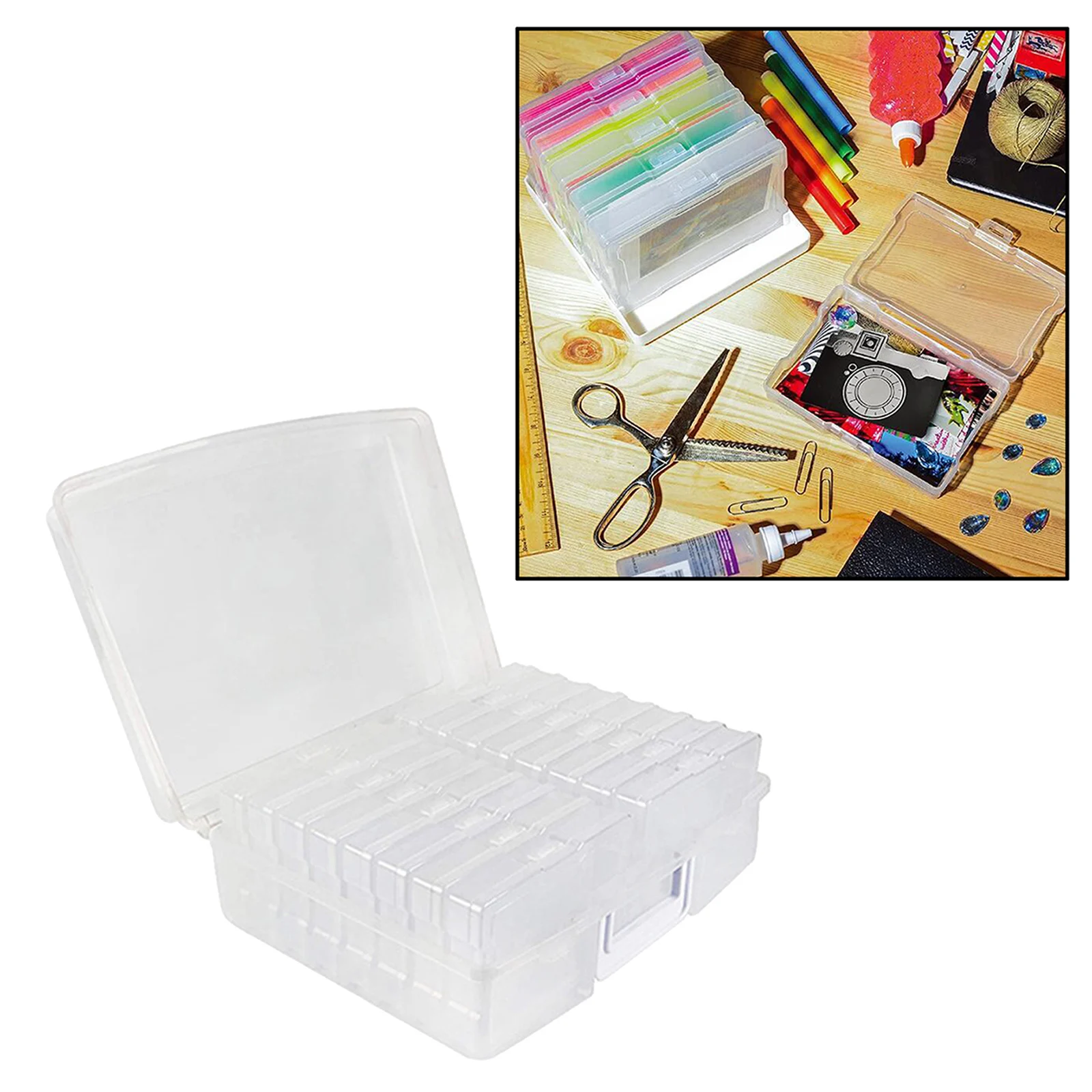 

Durable Large Photo Case Stackable Photo Storage Box Organizer Tray