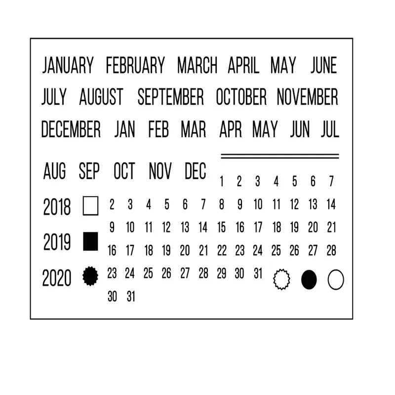 Новый прозрачный резиновый штамп с календарем 11 х16 дюймов лист для скрапбукинга