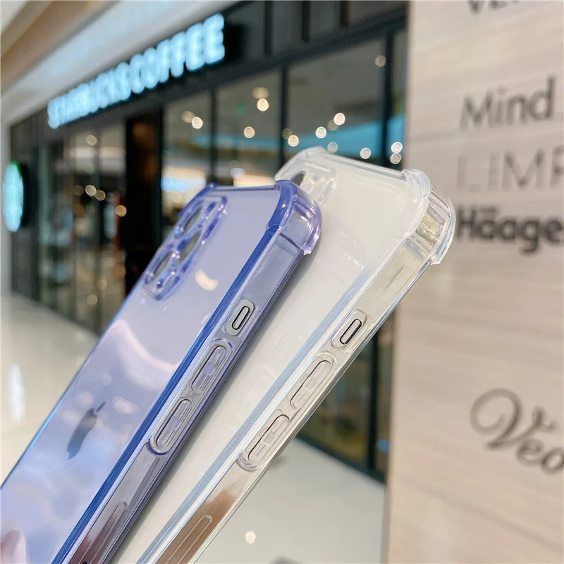 

Transparent Shockproof Phone Case For iPhone 12 11 Pro Max Soft TPU Silicone Back Cover For iPhone X XS XR Xs Max 7 8 Plus