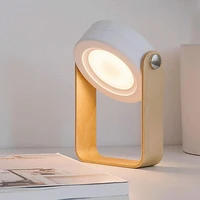 new creative wooden handle charging night light reading lamp portable lantern lamp telescopic folding led table lamp