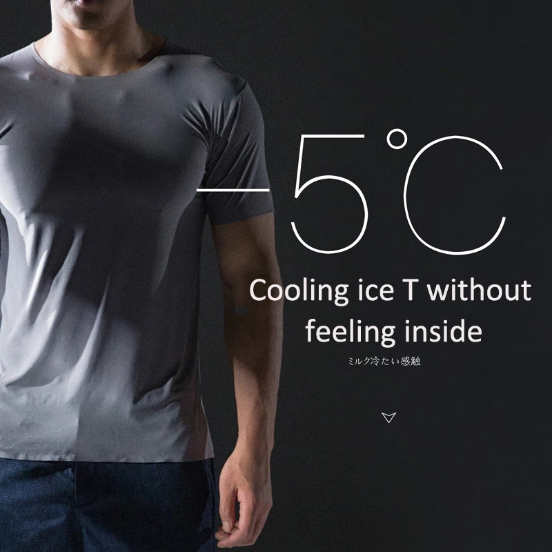 aliexpress.com - 2020 Solid Color T shirt Summer Men’s Thin Short Sleeve Ice Silk Without Trace Slim O-neck Bottoming Fashion Men Clothing