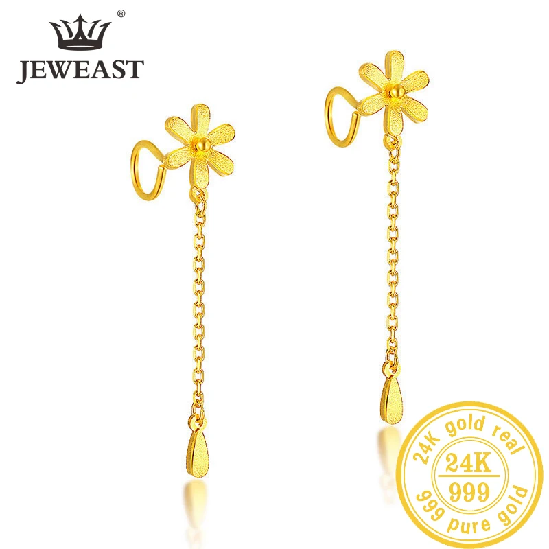 Серьги SFE из чистого золота 24 карата серьги настоящего 999 пробы с красивыми