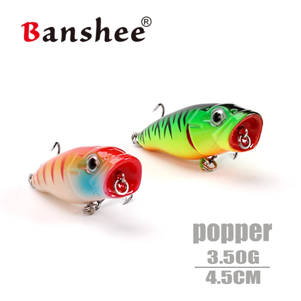 Banshee 45 мм 3,3 г попперы для рыбалки воблеры для щуки мини попер Рыбная ловля на поверхности воды бас форель жесткая искусственная приманка искусственная попперы для рыбалки поппер воблеры на щуку воблеры